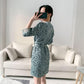 Leopard Lace Trim Cami Shorts Robe Set - image 5