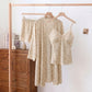 Leopard Lace Trim Cami Shorts Robe Set - Beige - 2XL - image 9