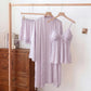 Elegant Lace Trim Loungewear Set - Purple - Cami & Shorts & Robe - XXL - image 16