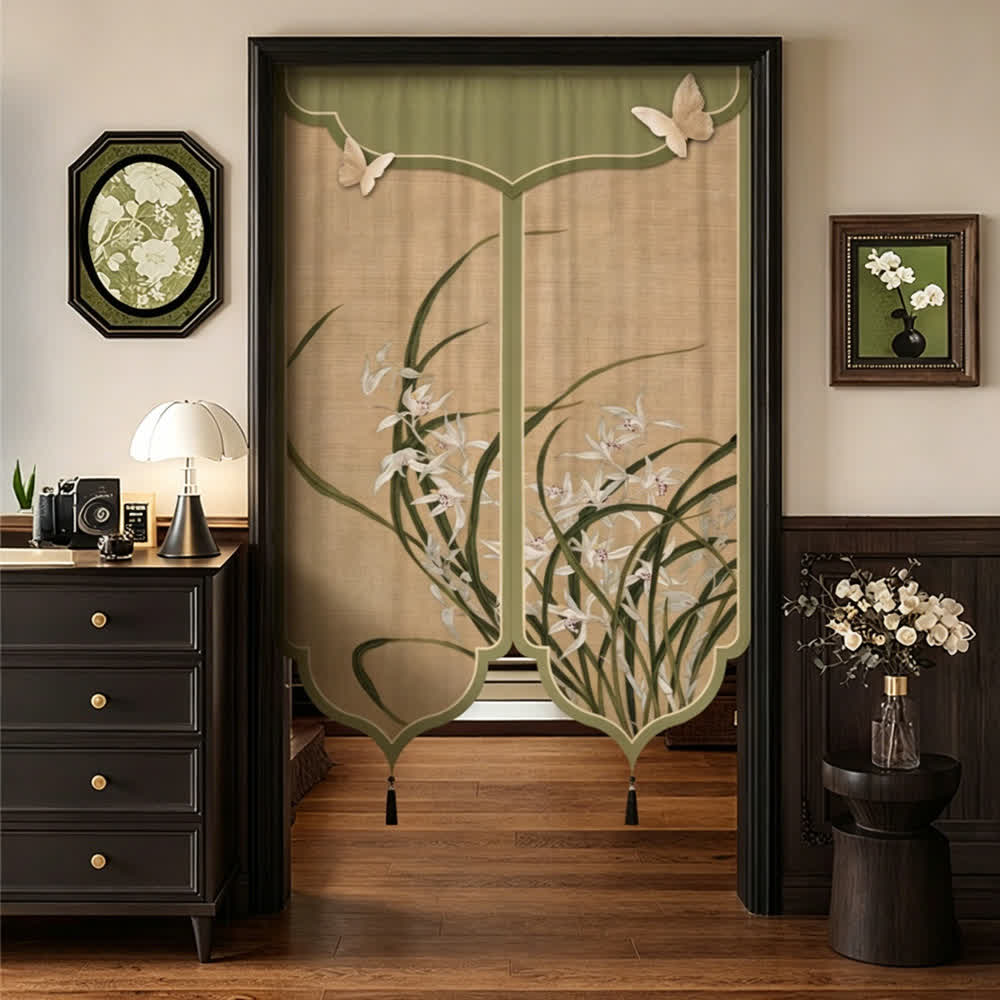Ownkoti Oriental Orchid Aesthetic Door Curtain - One-piece - 39"W x 59"L - image 5