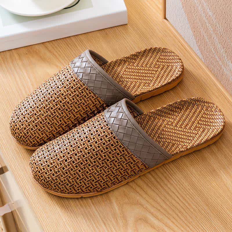 Ownkoti Natural Rattan Anti-Slip Indoor Slippers  - Gray - 3XL - image 8