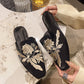 Elegant Floral Embroidery Pointed-Toe Mules - image 4