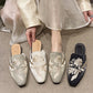 Elegant Floral Embroidery Pointed-Toe Mules - image 1