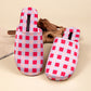 Breathable Satin-Touch Plaid House Shoes - Pink - L - image 9