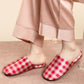 Breathable Satin-Touch Plaid House Shoes - image 4