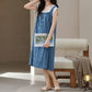 Striped Floral Cotton Lace Sleeveless Nightgown - image 3