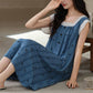 Striped Floral Cotton Lace Sleeveless Nightgown - image 2