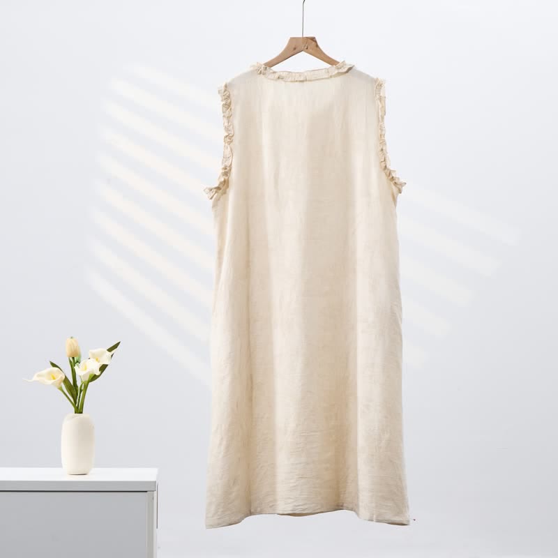 Minimalist Style Pure Cotton Sleeveless Nightgown - image 3