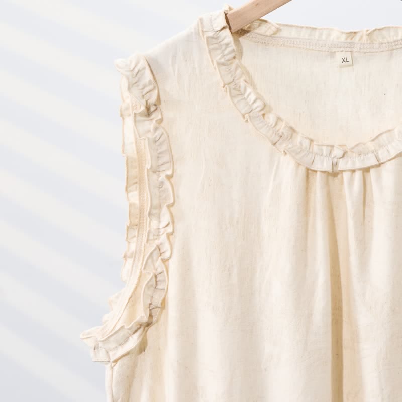 Minimalist Style Pure Cotton Sleeveless Nightgown - image 5