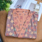 Purple Floral Cotton Gauze Kimono Robe - image 3