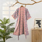 Purple Floral Cotton Gauze Kimono Robe - image 1
