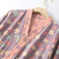 Purple Floral Cotton Gauze Kimono Robe - image 4