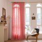Country Style Grid Curtain with Tassels - Red - 55" x 118" - image 23