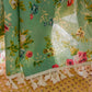 Rustic Green Rose Curtain with Tassel - image 7