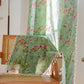 Rustic Green Rose Curtain with Tassel - image 5