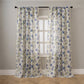 Blue Floral Print Curtain With Tassel - image 1