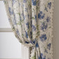 Blue Floral Print Curtain With Tassel - image 2
