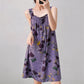 Purple Floral Print Sleeveless Nightgown - image 3