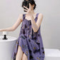 Purple Floral Print Sleeveless Nightgown - image 4