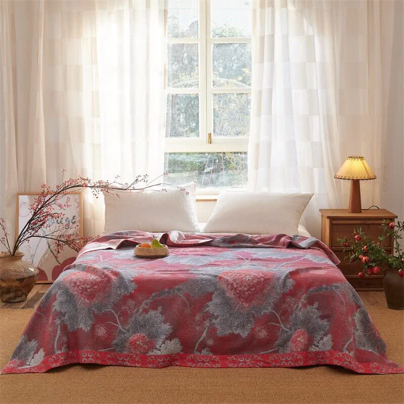 Rustic Floral Reversible Cotton Gauze Blanket - image 1