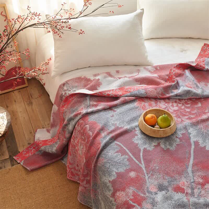 Rustic Floral Reversible Cotton Gauze Blanket - image 4