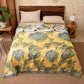 Rustic Floral Reversible Cotton Gauze Blanket - Yellow - 86"W x 94"L - image 6