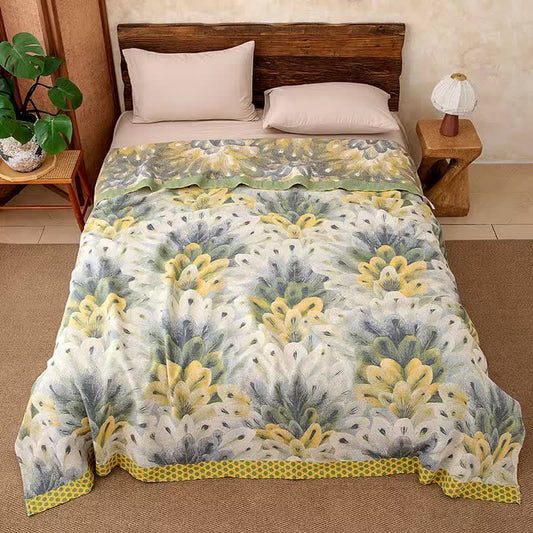 Artistic  Watercolor Cotton Gauze Blanket - 86"W x 94"L - image 0