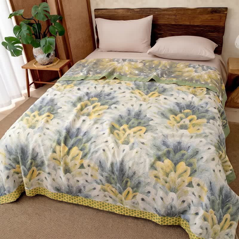 Artistic  Watercolor Cotton Gauze Blanket - image 1