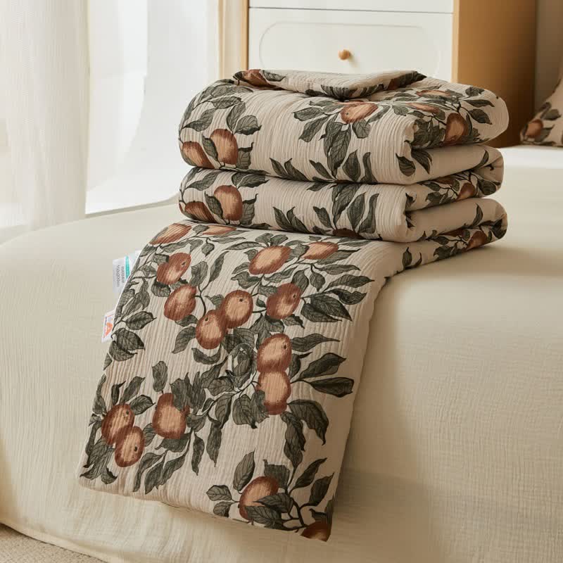 Harvest Fruit Cotton Double Gauze Quilt - image 5