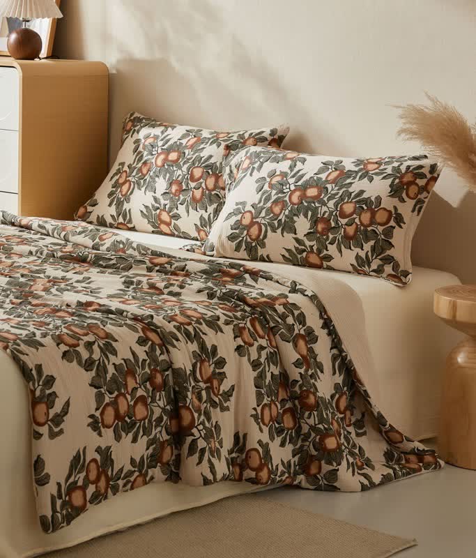 Harvest Fruit Cotton Double Gauze Quilt - image 2