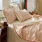 Red Floral Ruffled Cotton Gauze Quilt - image 5