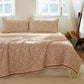 Red Floral Ruffled Cotton Gauze Quilt - image 2
