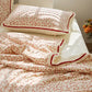 Red Floral Ruffled Cotton Gauze Quilt - image 7