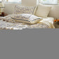 Blue Leaf Ruffled Cotton Gauze Quilt - image 2