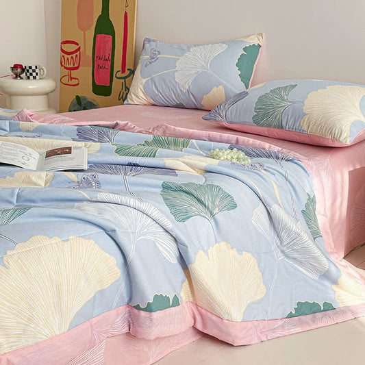 Ginkgo Leaf Print Pure Cotton Quilt - Bedding Set - King - image 0