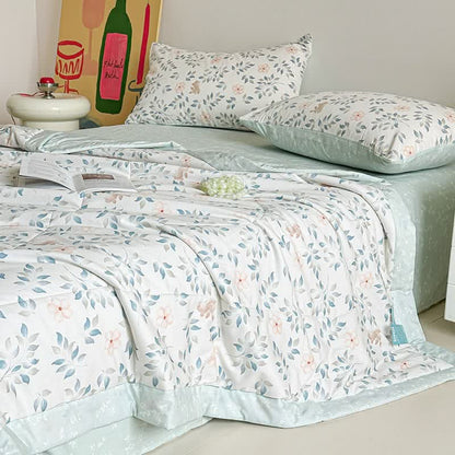 Country Leaf Floral Print Cotton Quilt - Bedding Set - King - image 0