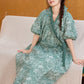 Vintage Green Ruffled Side-tie Nightgown - image 4