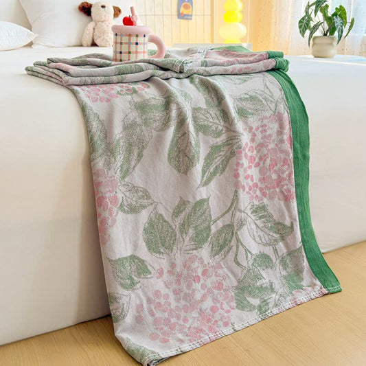 Floral & Leaf Bamboo Fiber Summer Blanket - 79"W x 90"L - image 0