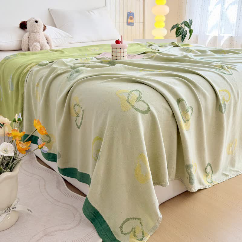 Green Heart Bamboo Fiber Summer Blanket - image 1