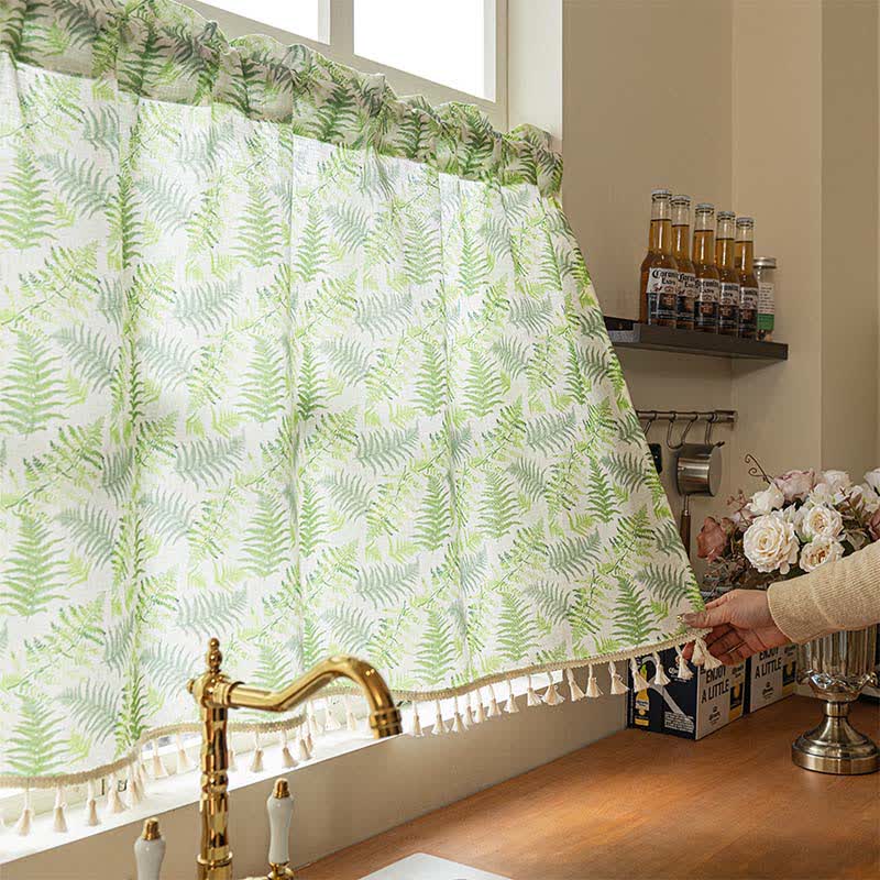 Scandinavian Style Fern Kitchen Curtain - image 1