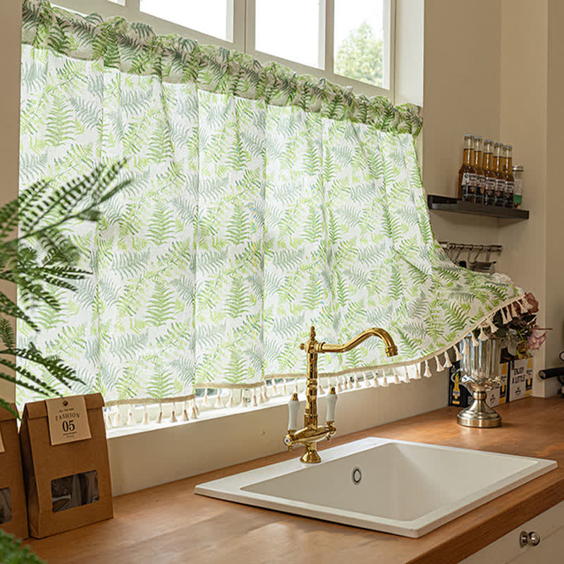Scandinavian Style Fern Kitchen Curtain - 52"W x 96"L - image 0
