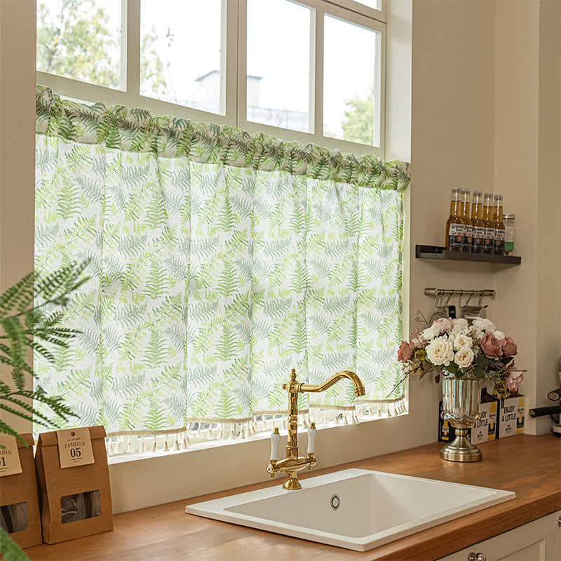 Scandinavian Style Fern Kitchen Curtain - image 2