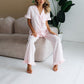 Pink Cotton Ruffle Women's Loungewear Set - image 1