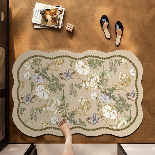 Floral Diatom Mud Quick-Dry Bathroom Mat - Wave - 23"W x 35"L - image 0