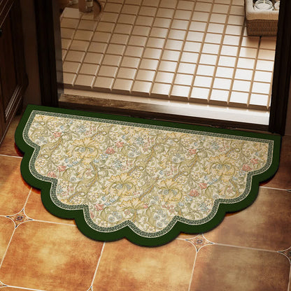 Floral Scalloped Half-Round Shower Rug - 19"W x 35"L - image 0
