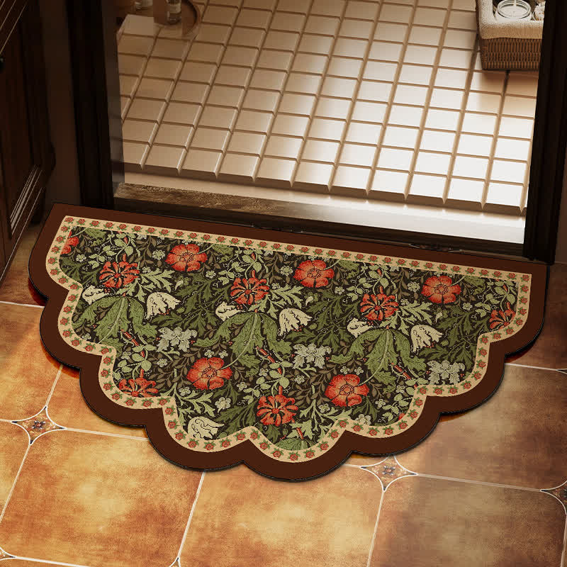 Classic Mahogany Floral Diatom Mud Mat - 19"W x 35"L - image 0