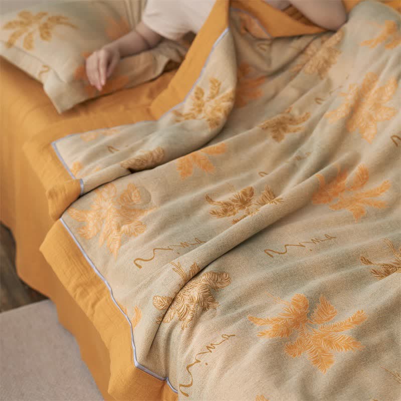 Cotton Gauze Jacquard Rustic Leaf Bedding - image 12