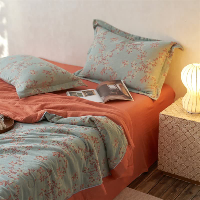 Cotton Gauze Jacquard Floral & Bow Bedding - image 6
