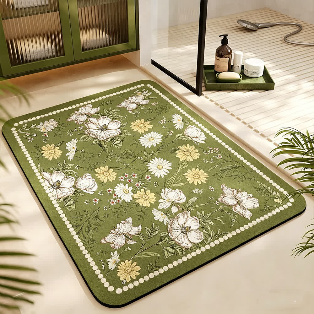 Retro Botanical Diatom Mud Anti-Slip Mat - Rectangle - 23"W x 35"L - image 5