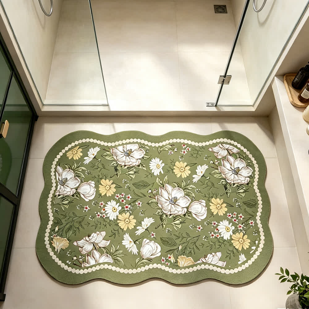 Retro Botanical Diatom Mud Anti-Slip Mat - image 1